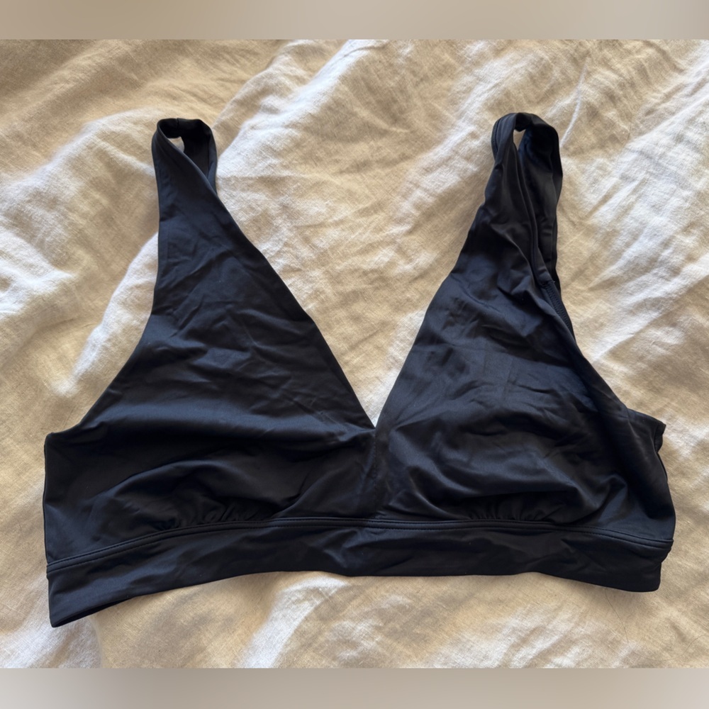 Old Navy Black Bikini Swim Top Plunge V Neck‎